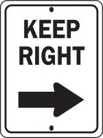 6DUX6 Traffic Sign, 24 x 18In, BK/WHT, Keep R