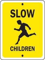 6CFJ1 Traffic Sign, 24 x 18In, BK/YEL, W9-11