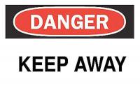 4FP20 Danger Sign, 10 x 14In, R and BK/WHT, ENG