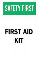 4FP28 First Aid Sign, 14 x 10In, GRN and BK/WHT