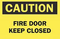 4FP37 Fire Door Sign, 7 x 10In, BK/YEL, ENG, Text