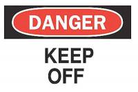 4FP53 Danger Sign, 7 x 10In, R and BK/WHT, ENG