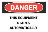 4FP57 Danger Sign, 7 x 10In, R and BK/WHT, ENG