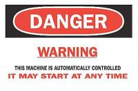 4FP58 Danger Sign, 7 x 10In, R and BK/WHT, ENG