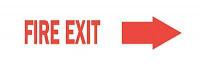 4FP71 Fire Exit Sign, 3-1/2 x 14In, R/WHT, ENG