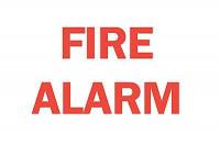 4FP74 Fire Alarm Sign, 7 x 10In, R/WHT, Fire ALM