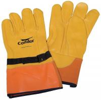 4JD72 Elec. Glove Protector, 9, Tan/Orng/Blk, PR