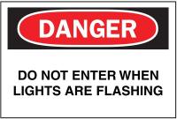 4FR47 Danger Sign, 10 x 14In, R and BK/WHT, ENG