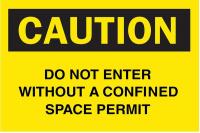 4FR49 Caution Sign, 10 x 14In, BK/YEL, ENG, Text