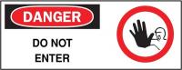 4FR53 Danger Sign, 7 x 17In, R and BK/WHT, ENG