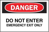 4FR54 Danger Sign, 10 x 14In, R and BK/WHT, ENG