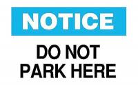 4FR63 Parking Sign, 10 x 14In, BK and BL/WHT