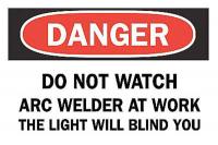 4FR75 Danger Sign, 10 x 14In, R and BK/WHT, ENG