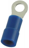 4FRH6 Ring Terminal, Blue, Butted, 16 to 14, PK100