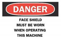 4FT22 Danger Sign, 10 x 14In, R and BK/WHT, ENG