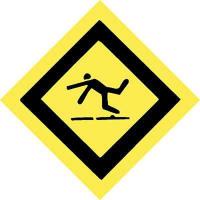 4FT23 Caution Sign, 10 x 10In, BK/YEL, SYM, SURF