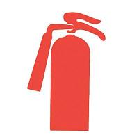 4FT26 Fire Extinguisher Sign, 7 x 7In, R/WHT, SYM