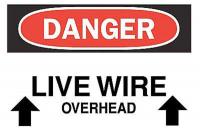 4FT67 Danger Sign, 10 x 14In, R and BK/WHT, ENG