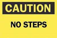 4FT94 Caution Sign, 10 x 14In, BK/YEL, No Steps