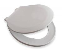 4FTJ5 Toilet Seat, Round, Closed Front, 16 1/2 In