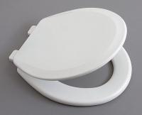 4FTJ9 Toilet Seat, Round, Closed Front, 16 1/4 In