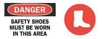 4FV50 Danger Sign, 7 x 17In, R and BK/WHT, ENG