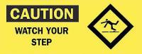 4FV84 Caution Sign, 7 x 17In, BK/YEL, ENG, SURF