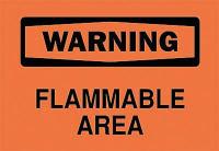 4FW01 Warning Sign, 10 x 14In, BK/ORN, FLMB Area