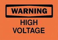 4FW05 Warning Sign, 10 x 14In, BK/ORN, HV, ENG, HV