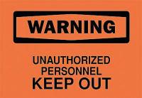 4FW24 Warning Sign, 10 x 14In, BK/ORN, ENG, Text