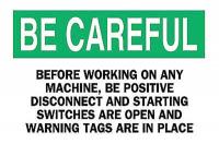 4FX30 Notice Sign, 10 x 14In, GRN and BK/WHT, ENG