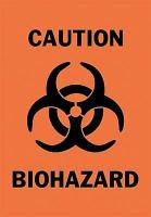 4FX66 Caution Biohazard Sign, 14 x 10In, BK/ORN