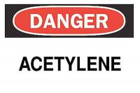 4FX78 Danger Sign, 7 x 10In, R and BK/WHT, ACET