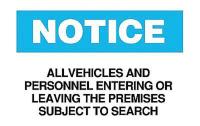 4FX82 Notice Security Sign, 10 x 14In, ENG, Text