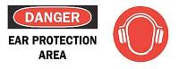 4FZ36 Danger Sign, 7 x 17In, R and BK/WHT, ENG