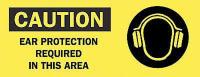 4FZ41 Caution Sign, 7 x 17In, BK/YEL, ENG, SURF