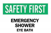 4FZ49 Safety Shower Sign, 14 x 20In, ENG, Text