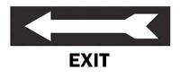 4FZ59 Exit Sign, 6-1/2 x 14In, BK/WHT, Exit, ENG