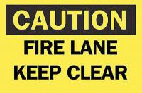 4FZ74 Fire Lane Sign, 10 x 14In, BK/YEL, ENG, Text