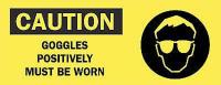 4FZ86 Caution Sign, 7 x 17In, BK/YEL, ENG, SURF