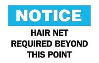 4FZ89 Notice Sign, 10 x 14In, BL and BK/WHT, ENG