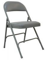4GE54 Steel Chair with Vinyl Padded, Gray