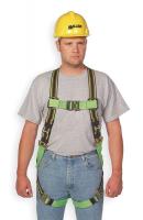 4GE89 Full Body Harness, Universal, 400 lb, Green