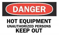 4GF11 Danger Sign, 10 x 14In, R and BK/WHT, ENG