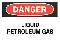 4GF30 Danger Sign, 10 x 14In, R and BK/WHT, LPG