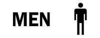 4GF37 Restroom Sign, 4 x 12In, BK/WHT, Men, ENG