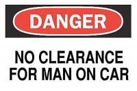 4GF46 Danger Sign, 14 x 20In, R and BK/WHT, ENG