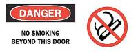 4GF55 Danger No Smoking Sign, 7 x 17In, ENG, SURF
