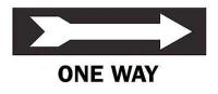 4GF67 Directional Sign, 6-1/2 x 14In, BK/WHT, OW
