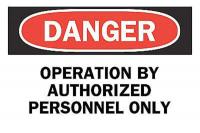 4GF70 Danger Sign, 10 x 14In, R and BK/WHT, ENG